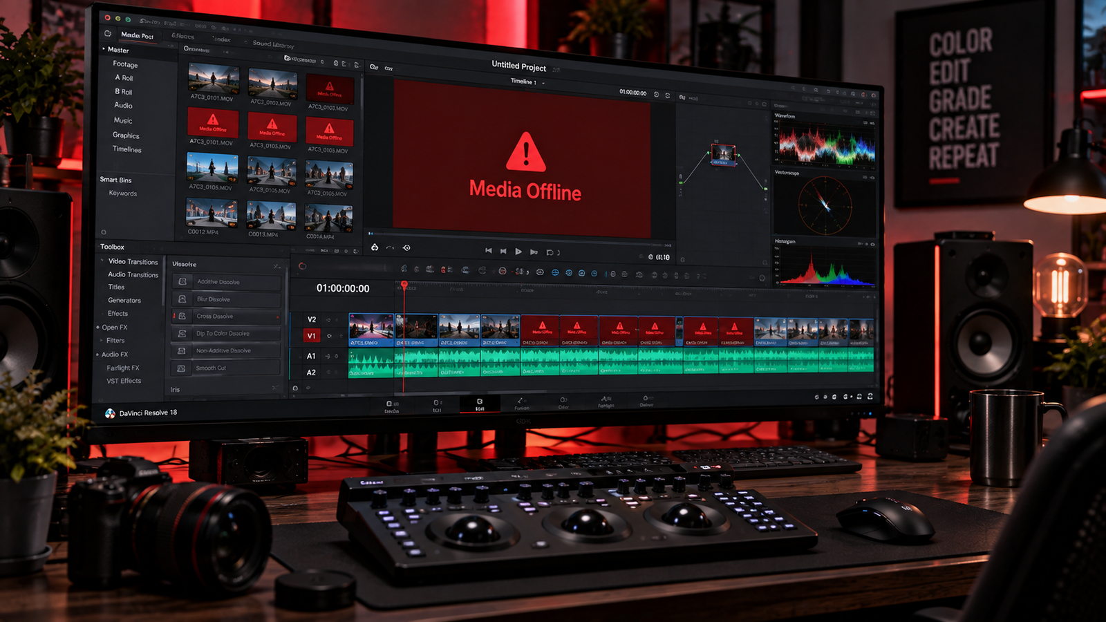 how to fix davinci resolve media offline
