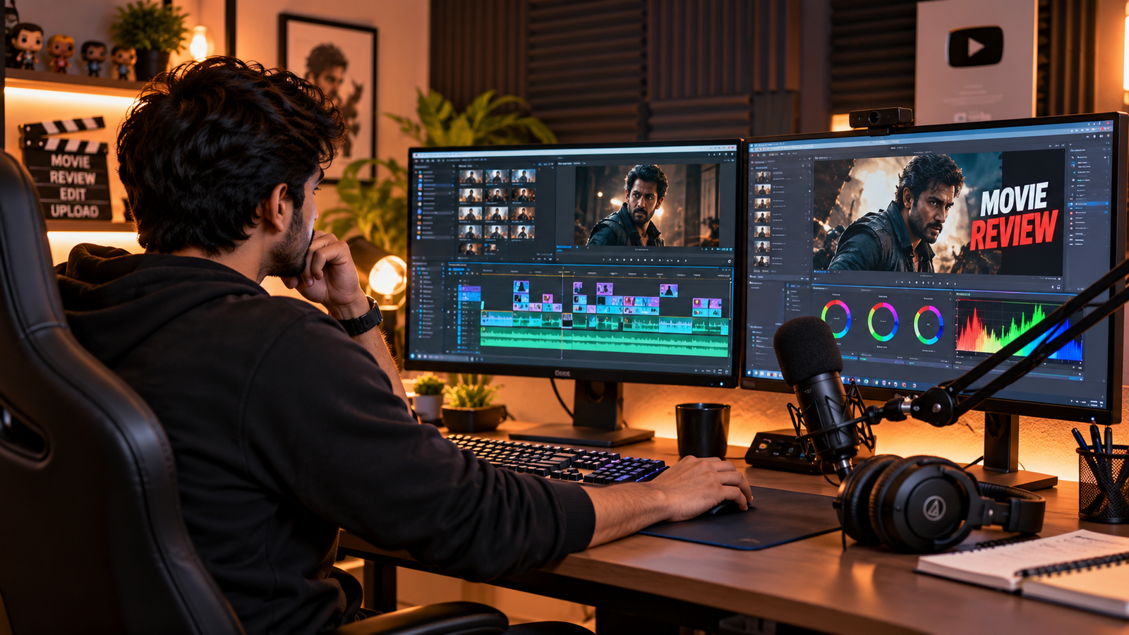 create movie review videos workflow setup for solo creators